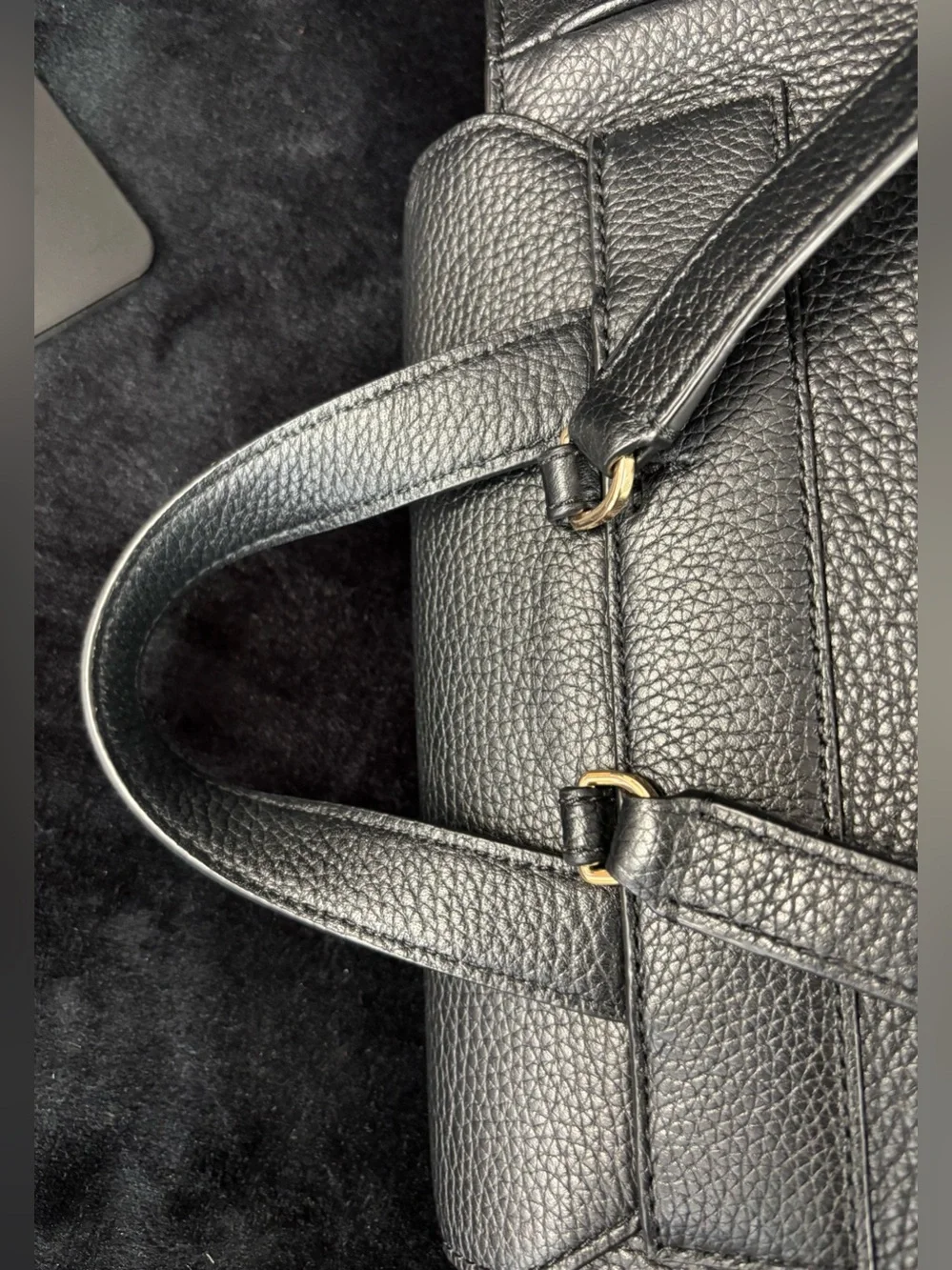 Tory Burch Black Pebbled Leather Flap Backpack Like New